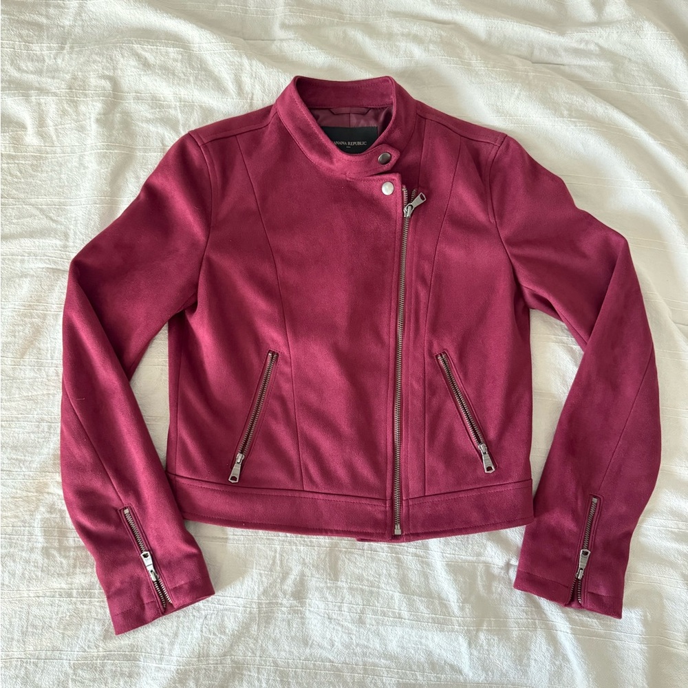 Banana Republic Women's Burgundy Suede Jacket